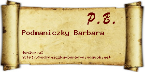 Podmaniczky Barbara névjegykártya