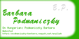 barbara podmaniczky business card